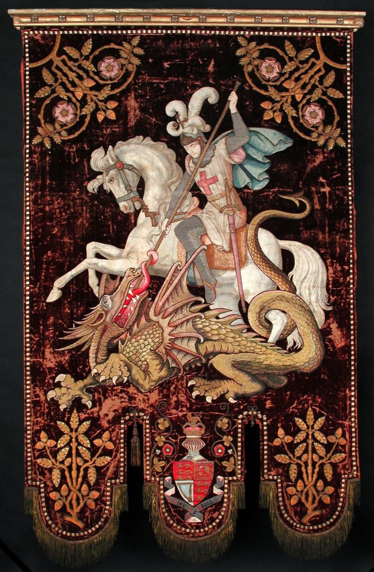 Bannière de Saint Georges combattant le Dragon